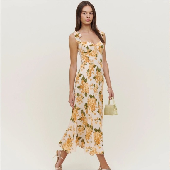 Reformation Dresses & Skirts - Reformation Nadira Fara Floral Midi Dress 10/M Coquette